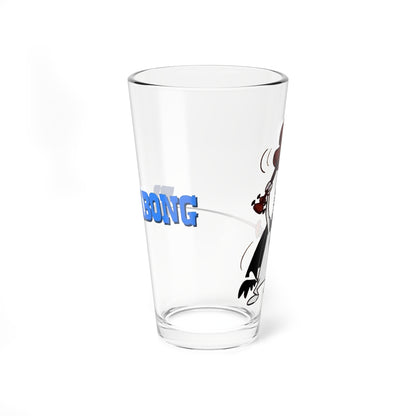 El Kabong Pint Glass, 16oz - Quick Draw McGraw Persona - Hanna-Barbera 1960s Cartoon - Masked Spanish Hero