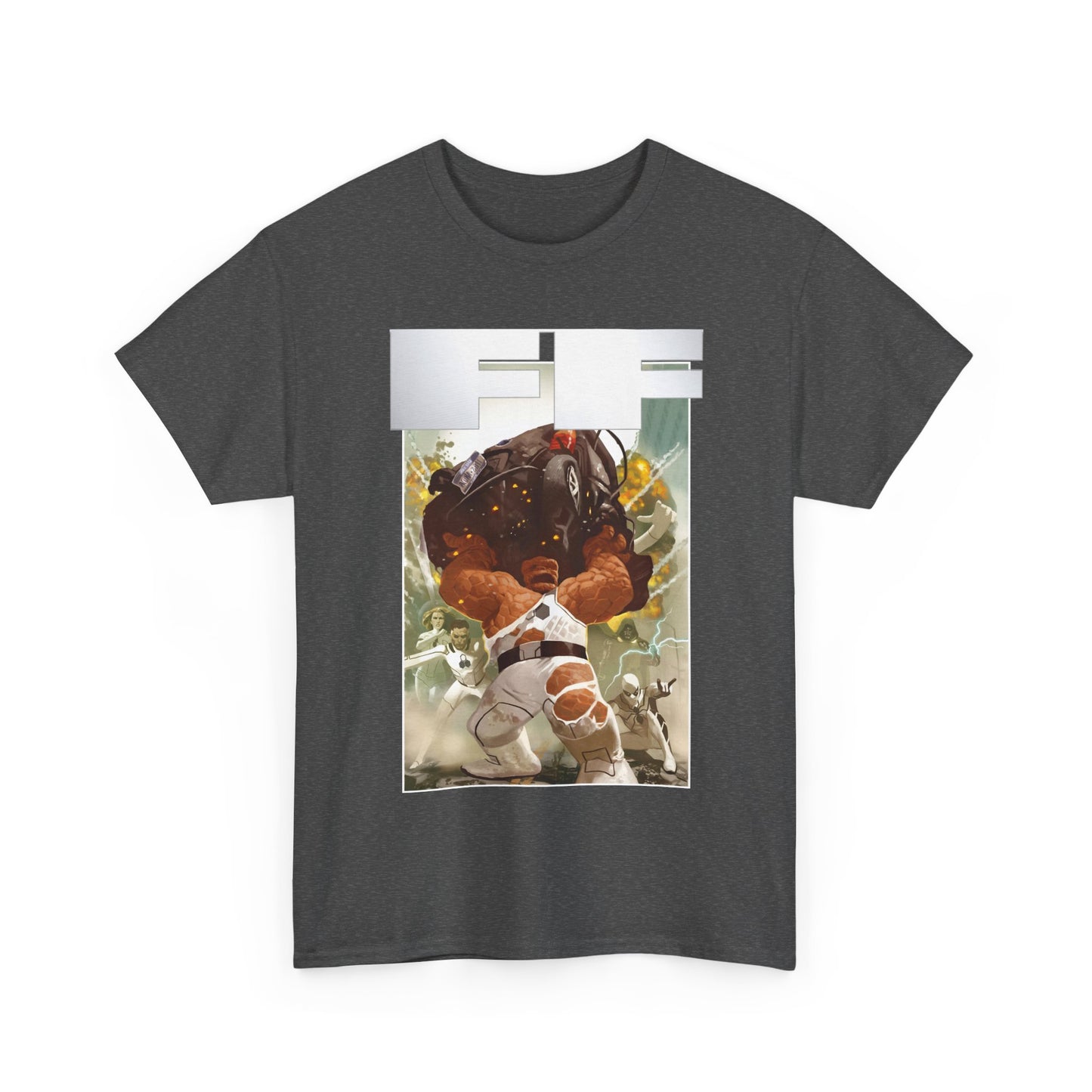 FF T-Shirt - Daniel Acuna Art - Fantastic Four - Mr. Fantastic, Invisible Woman, Thing, Spider-Man - Marvel Comics