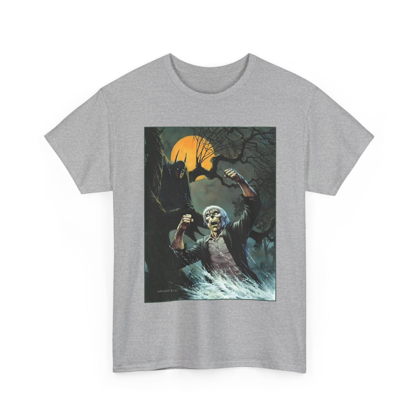Solomon Grundy T-Shirt - Bernie Wrightson Art - Batman Watching From the Trees - DC Comics