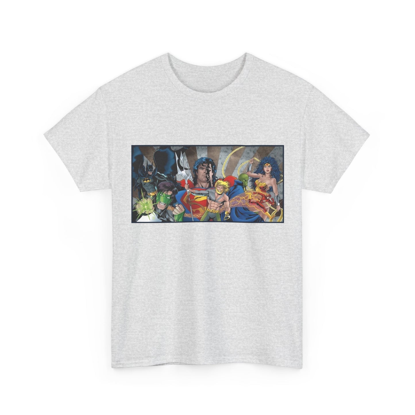 Justice League T-Shirt - Kevin Maguire Art - Superman, Wonder Woman, Flash, Aquaman, Green Lantern - DC Comics