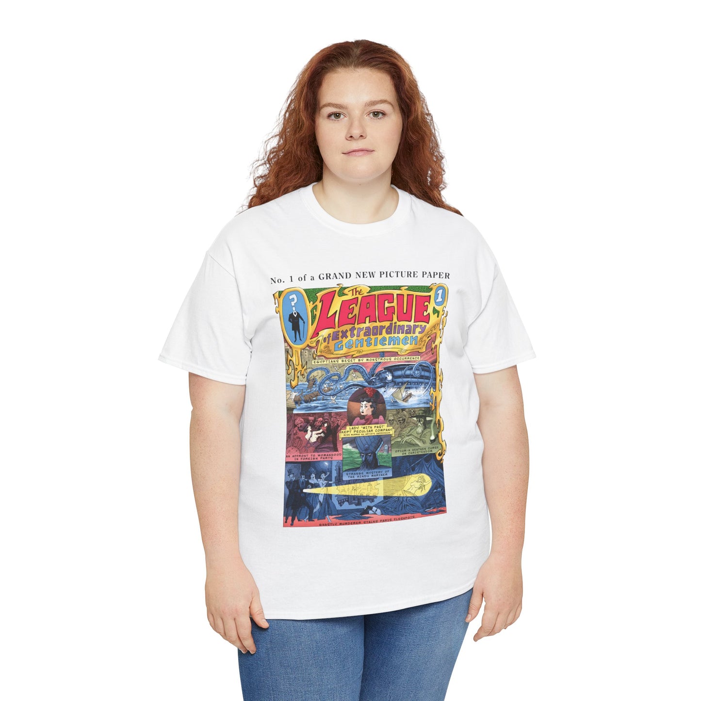 League of Extraordinary Gentlemen T-Shirt - Kevin O'Neill Art - Mina Murray, Captain Nemo, Allan Quatermain, Dr. Jekyll, & The Invisible Man - Alan Moore Story - DC Comics