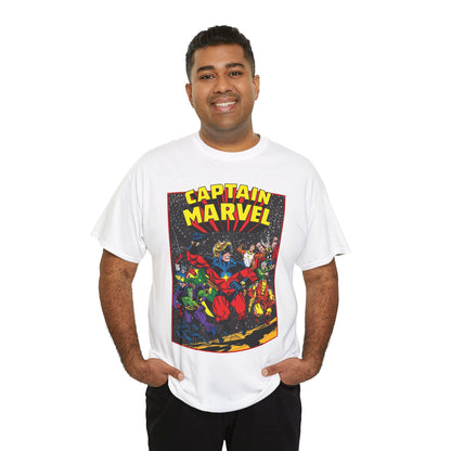 Captain Marvel T-Shirt - Marvel Comics - Jim Starlin Art - Mar-Vell - Kree - Cosmic Hero