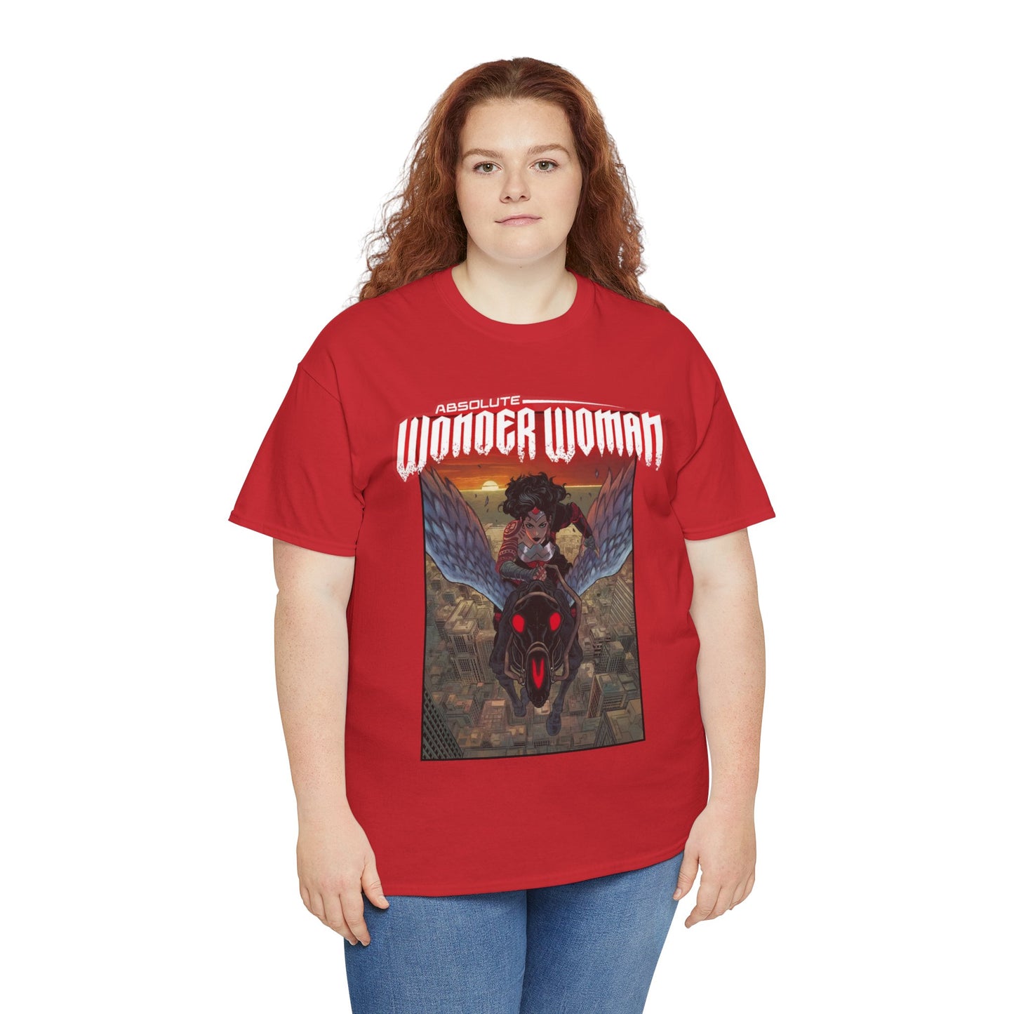 Absolute Wonder Woman T-Shirt - Hayden Sherman Art - DC Comics All-In - Raised in Hell by Circe - Riding Pegasus