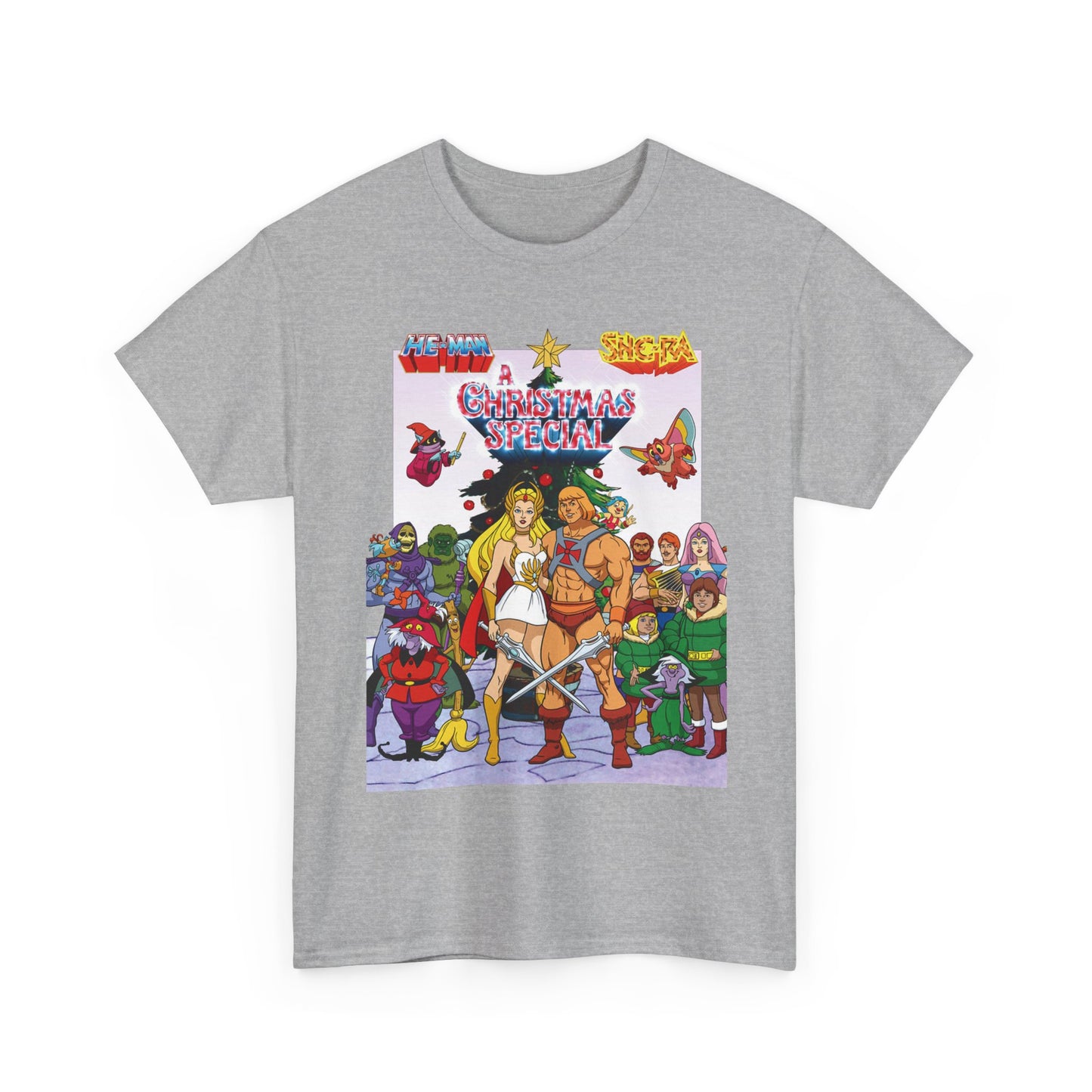 He-Man & She-Ra Christmas Special T-Shirt - MOTU & POP - Upcoming Masters of the Universe 2026 Movie - Filamation Art