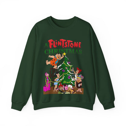 Flintstones Christmas Heavy Blend Crewneck Sweatshirt - Fred, Wilma, Barney, Betty