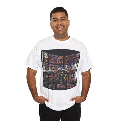 Focus on George Perez T-Shirt - Monitor, New Teen Titans, Avengers, Fantastic Four - DC & Marvel Comics - Note: Black Tee is a Negative Space Piece and is Borderless