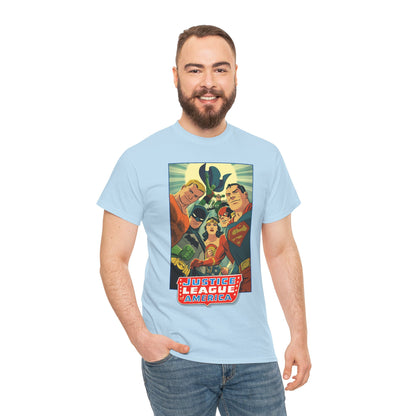 Justice League of America T-Shirt - Michael Cho Art - Superman, Flash, Wonder Woman, Green Lantern, Batman, Martian Manhunter - Silver Age Team - DC Comics