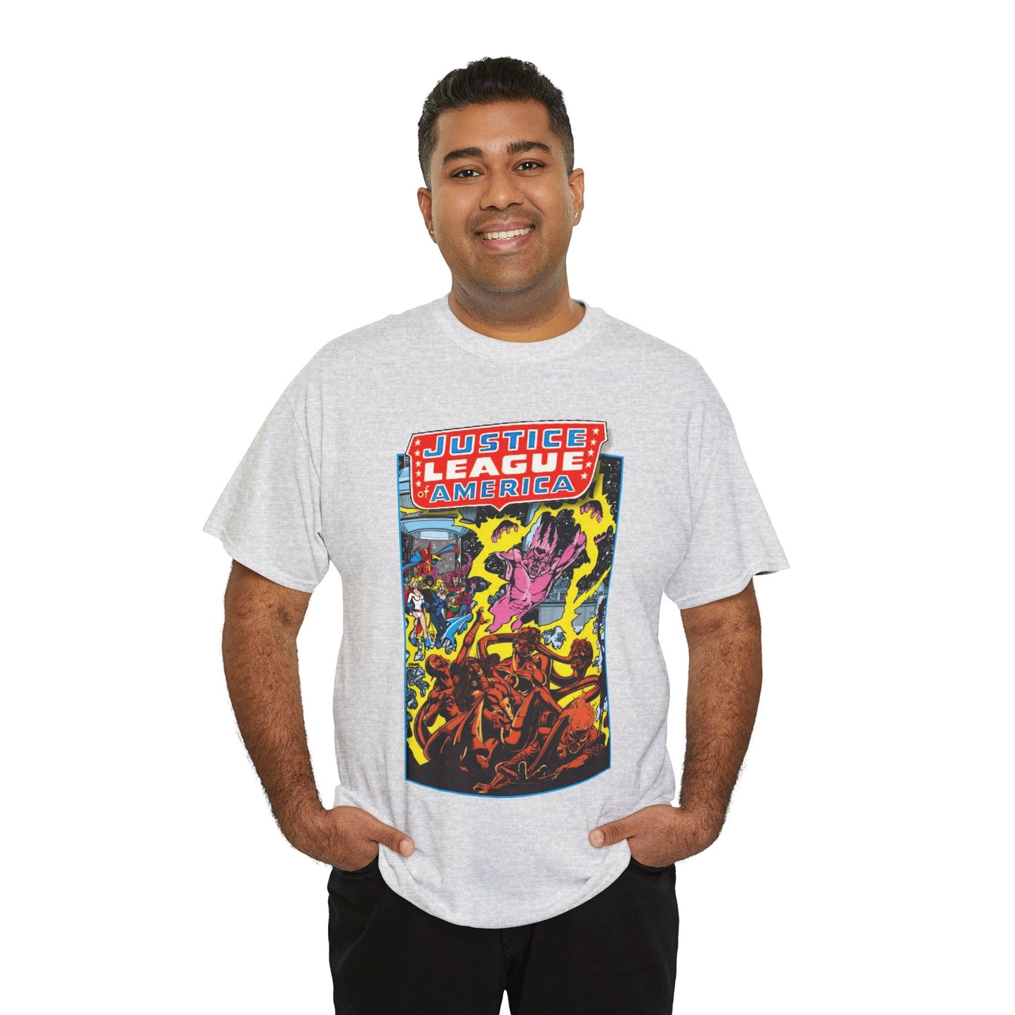 Justice League of America T-Shirt - George Perez Art - JSA Team-Up Cover - DC Comics