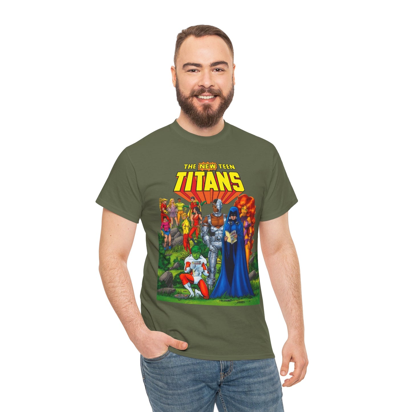 New Teen Titans T-Shirt - George Perez Art - Rare Promo Art - Titans Old & New - DC Comics