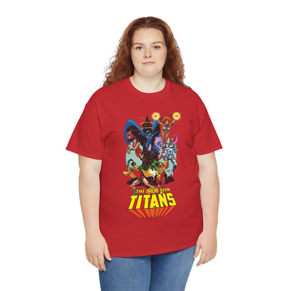 New Teen Titans T-Shirt - George Perez Art - Raven, Cyborg, Robin, Starfire, Wonder Girl, Changeling - DC Comics