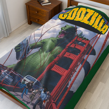 Godzilla Velveteen Plush Blanket 60x80" - Marvel Comics Art - King of the Monsters - Bronze Age Classic Comics
