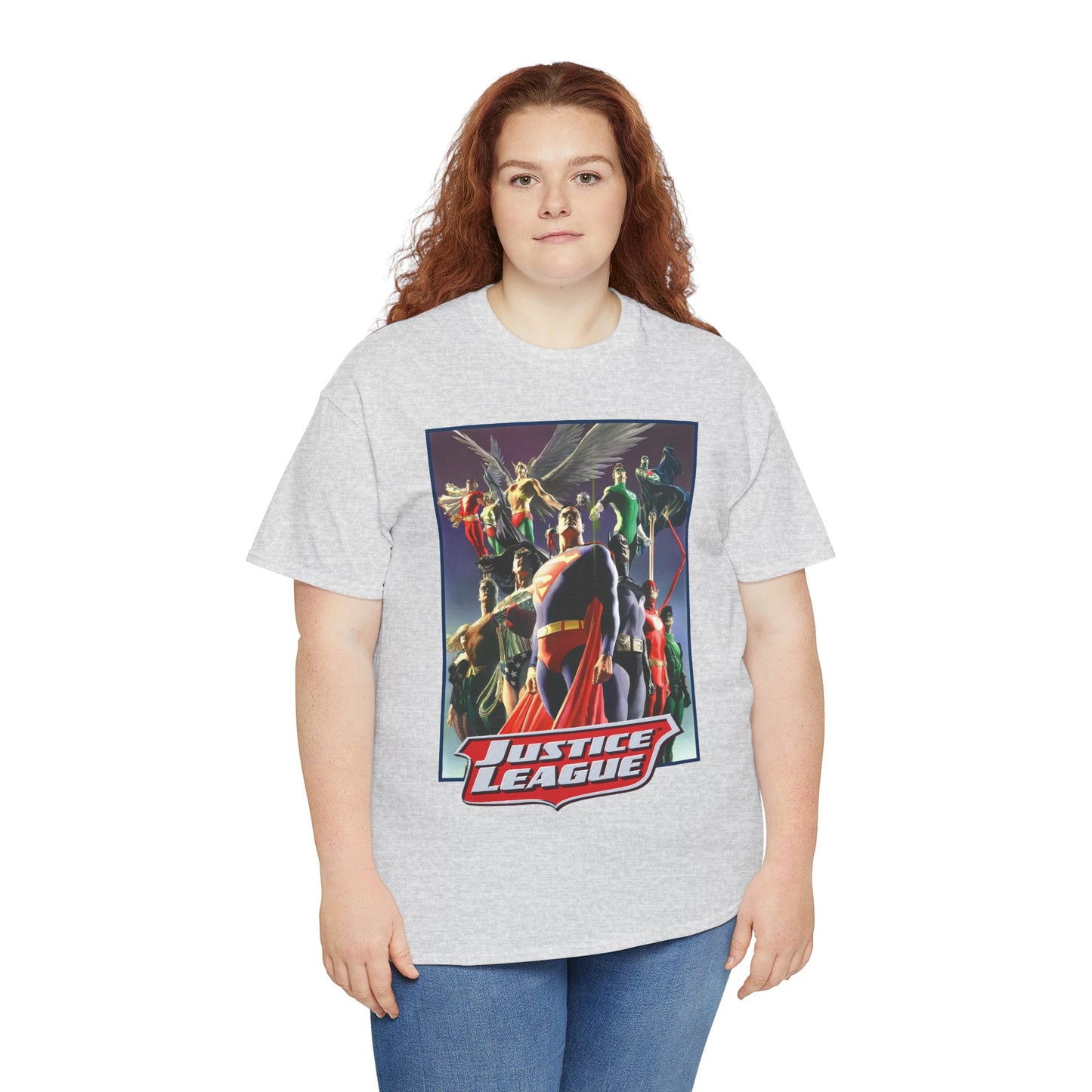 Justice League T-Shirt - Alex Ross Art - Superman, Wonder Woman, Black Canary, Hawkman, Flash, Aquaman, Atom - DC Comics
