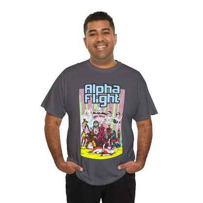 Alpha Flight T-Shirt - Mike Mignola Art - Northstar, Aurora, Snowbird, Shaman, Puck - X-Men: Magneto, Colossus, Shadowcat, Storm - Marvel Comics