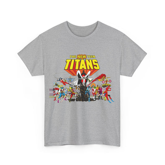 New Teen Titans T-Shirt - George Perez Art - Nightwing, Starfire, Cyborg, Speedy, Bumblebee, Hawk, Dove, Speedy, Wonder Girl, Terra, Lilith - DC Comics