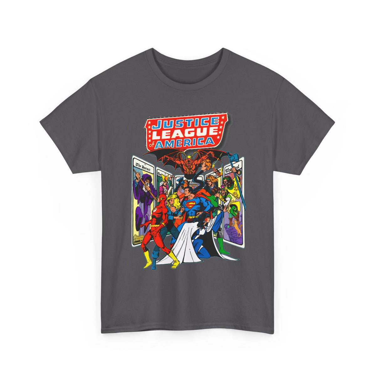 Justice League of America T-Shirt - George Perez Art - Vs Tarot Gang - DC Comics