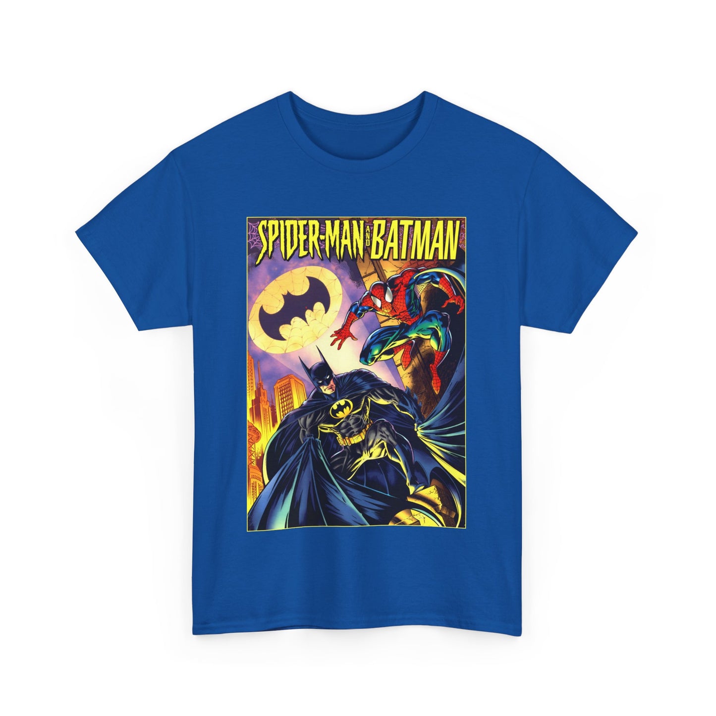 Batman/Spider-Man Shirt - Mark Bagley Art - DC Comics/Marvel Comics Cross-Over From the 1990s