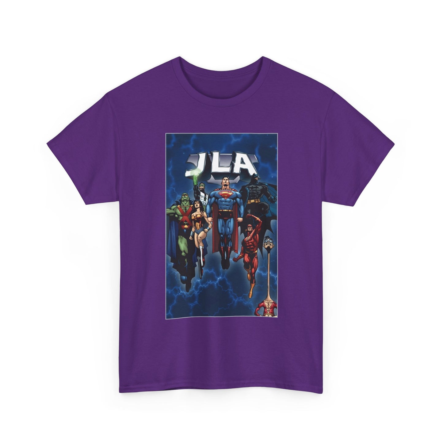 JLA T-Shirt - Doug Mahnke Art - Superman, Batman, Wonder Woman, Aquaman, Green Lantern, Flash, Martian Manhunter - DC Comics