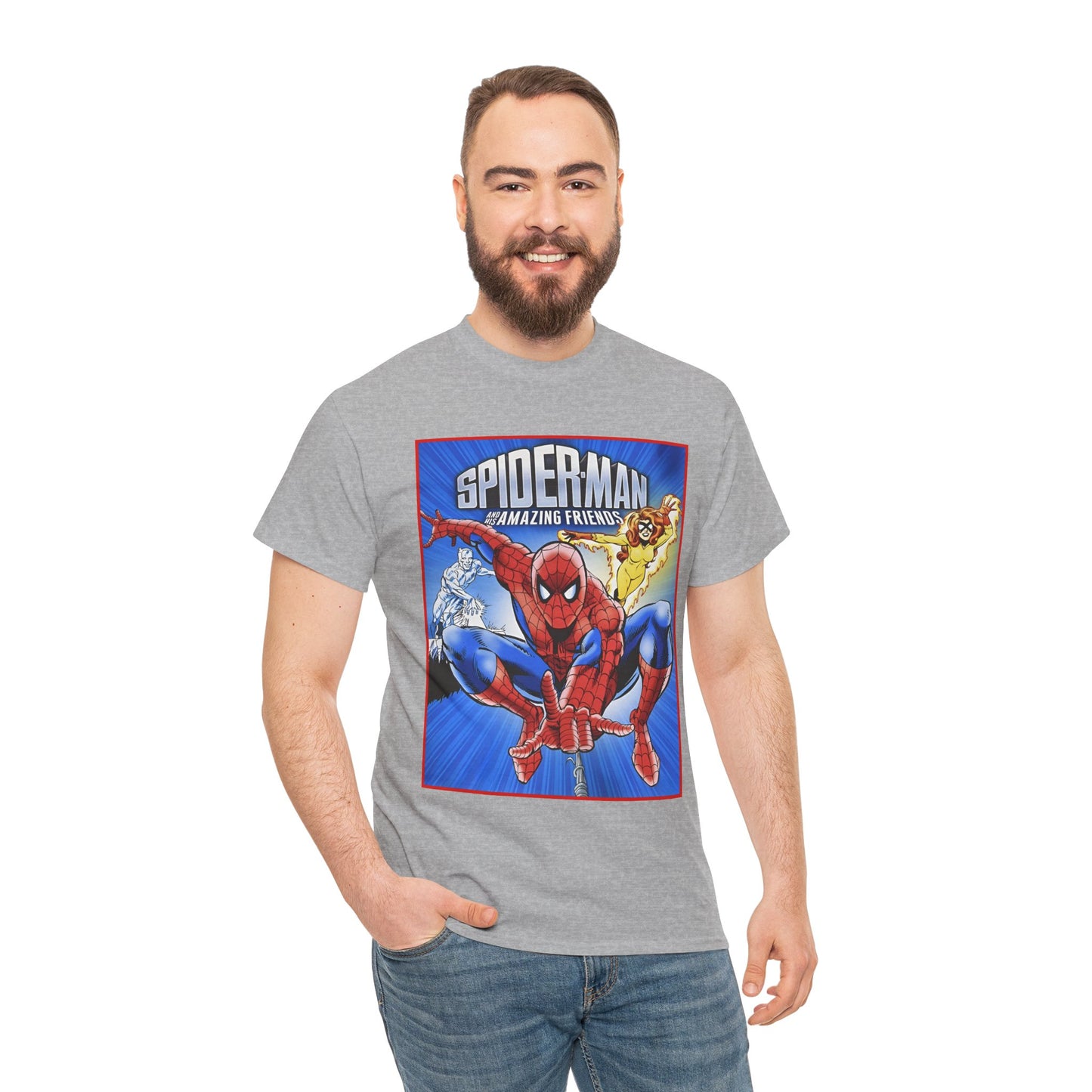 Spider-Man & His Amazing Friends T-Shirt - Firestar, Iceman - Popular 1980s Saturday Morning Cartoon - Marvel Comics