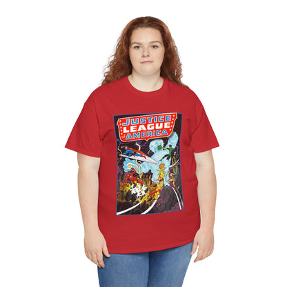 Justice League T-Shirt - George Perez Art - Tornado Tyrant - Superman, Firestorm, Flash, Wonder Woman, Green Lantern - DC Comics