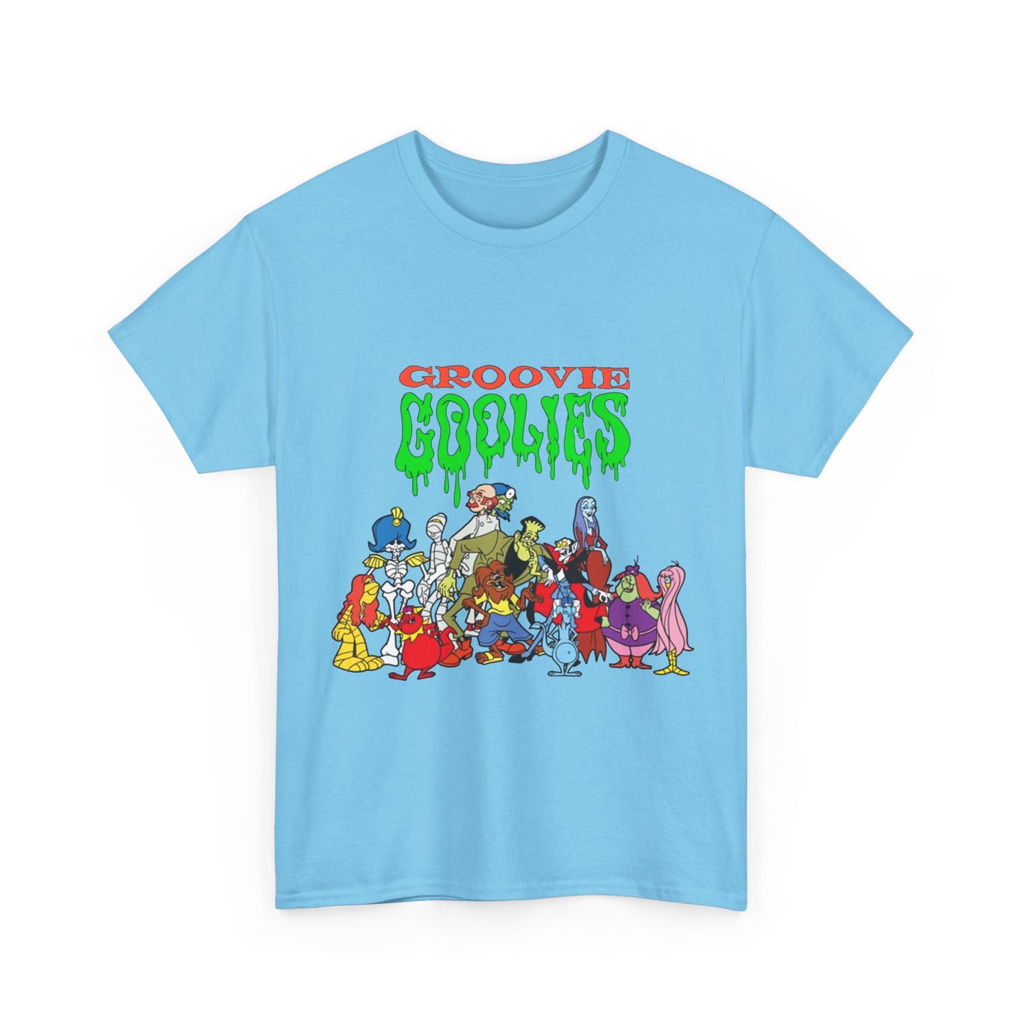 Groovie Goolies T-Shirt - The Monster Trio (Drac, Frankie, Wolfie) - Hagatha, Bella La Ghostly, Boneapart, Mummy - Horrible Hall on Horrible Drive - Filmation Cartoon