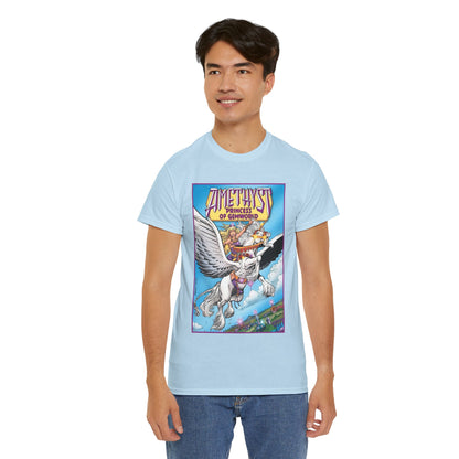 Amethyst Princess of Gemworld T-Shirt - George Perez Art - Riding Her Pegasus - DC Comics