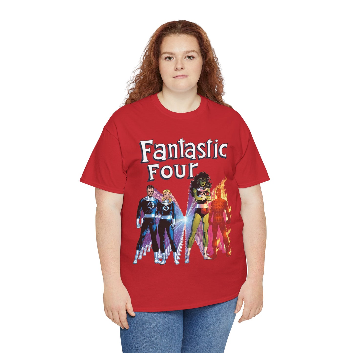 Fantastic Four T-Shirt - John Byrne Art - She-Hulk, Reed Richards, Human Torch, Invisible Woman - Marvel Comics