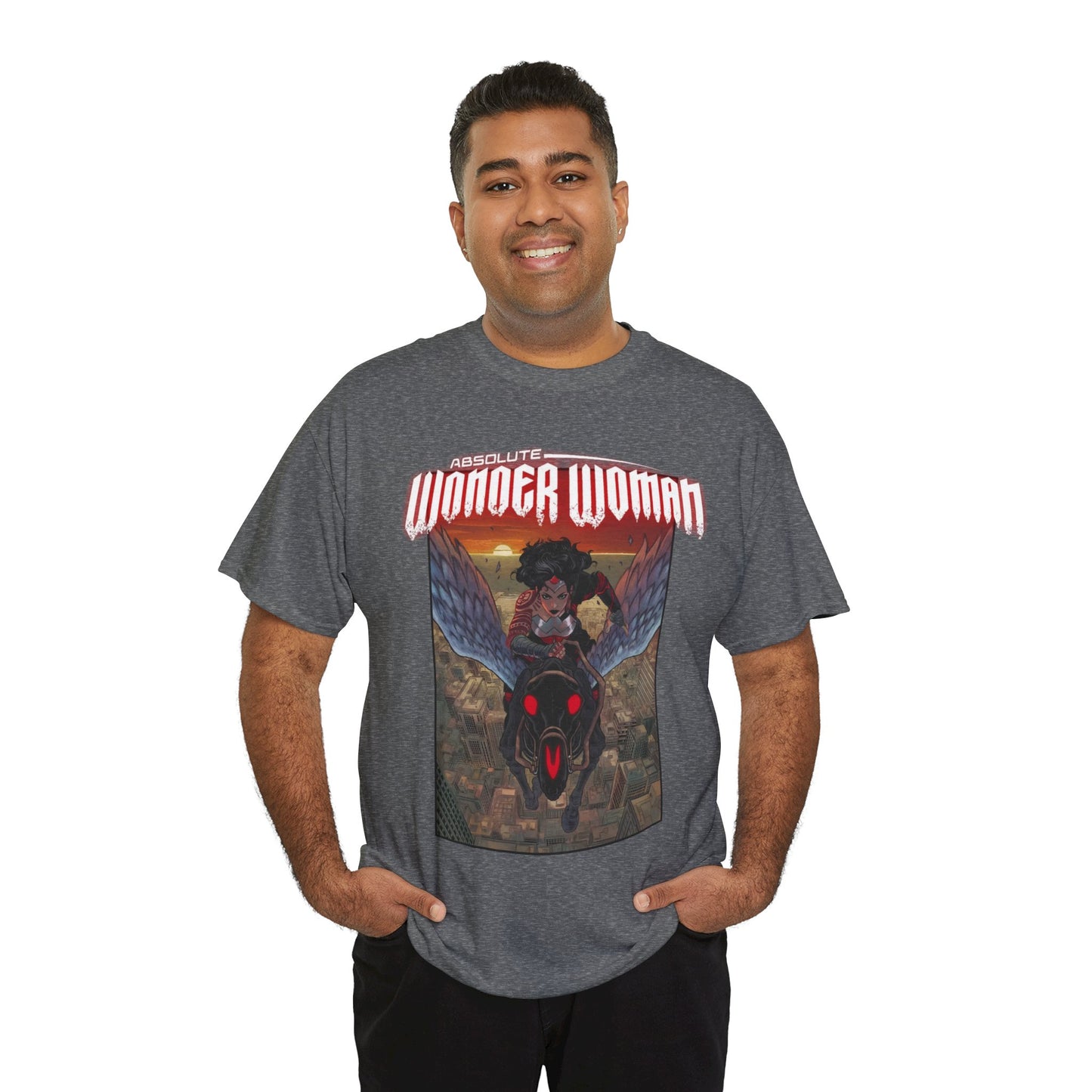 Absolute Wonder Woman T-Shirt - Hayden Sherman Art - DC Comics All-In - Raised in Hell by Circe - Riding Pegasus