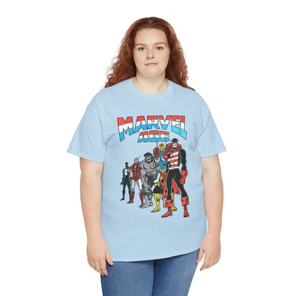 Marvel Age T-Shirt - Captain America, Thor, Incredible Hulk, Iron Man, Spider-Man - New Looks for the 80s