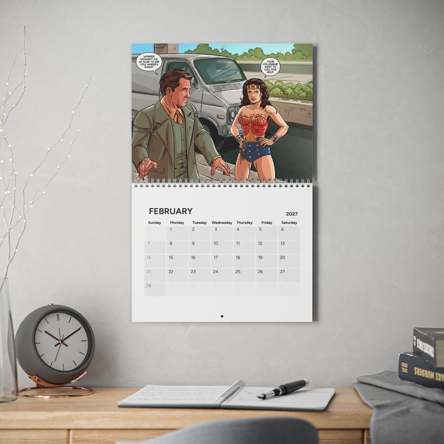 Wonder Woman '77 Calendar (2027) - Art Based on the 1970s Lynda Carter TV Series - DC Comics
