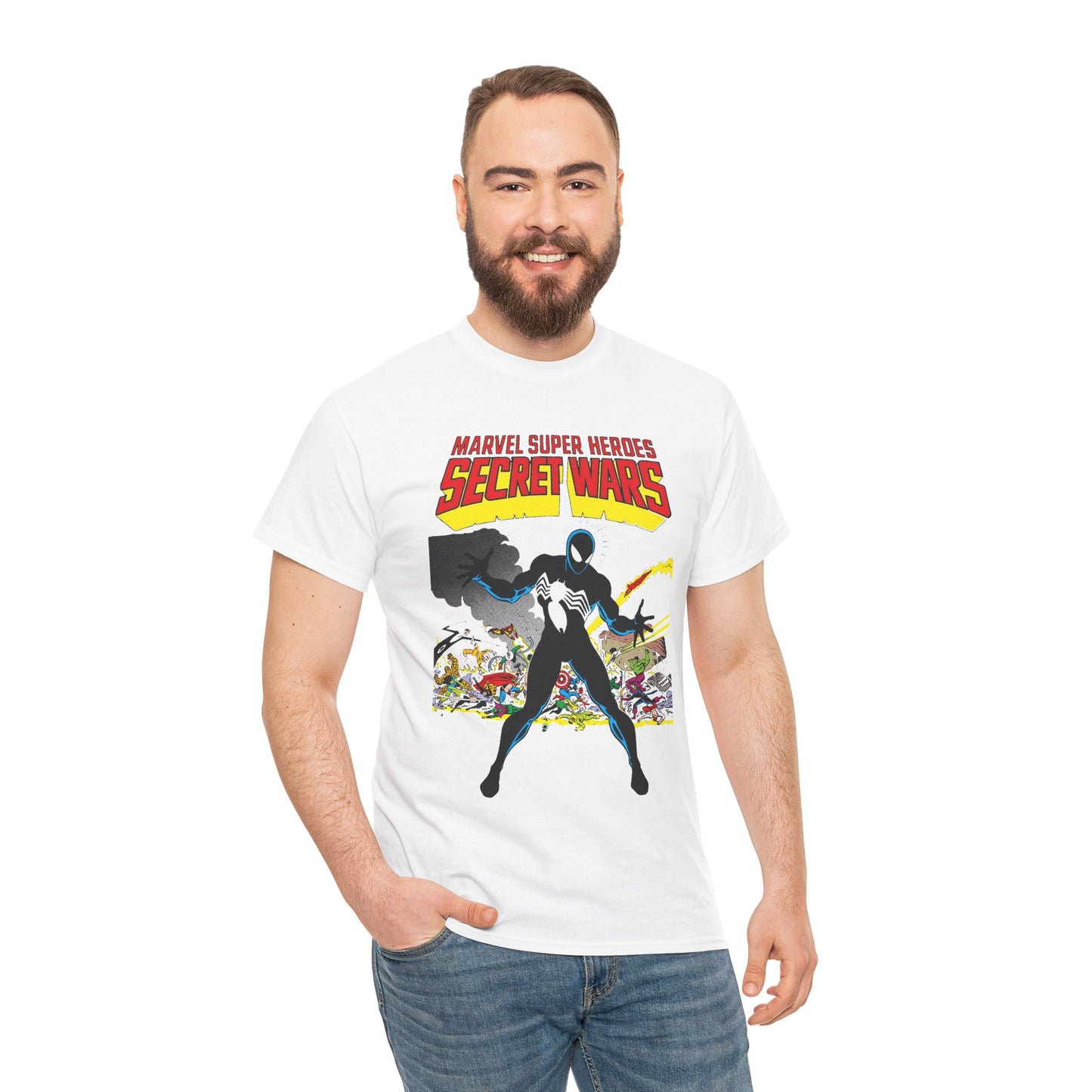 Secret Wars T-Shirt - Classic Marvel Comics Series - Alien Symbiote Spider-Man, 1st Appearance - Future Venom Story