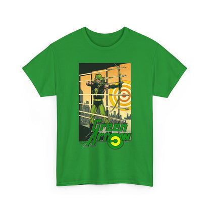 Green Arrow T-Shirt - George Perez Art - 1980s Justice League Postcard Art - JLA - DC Comics