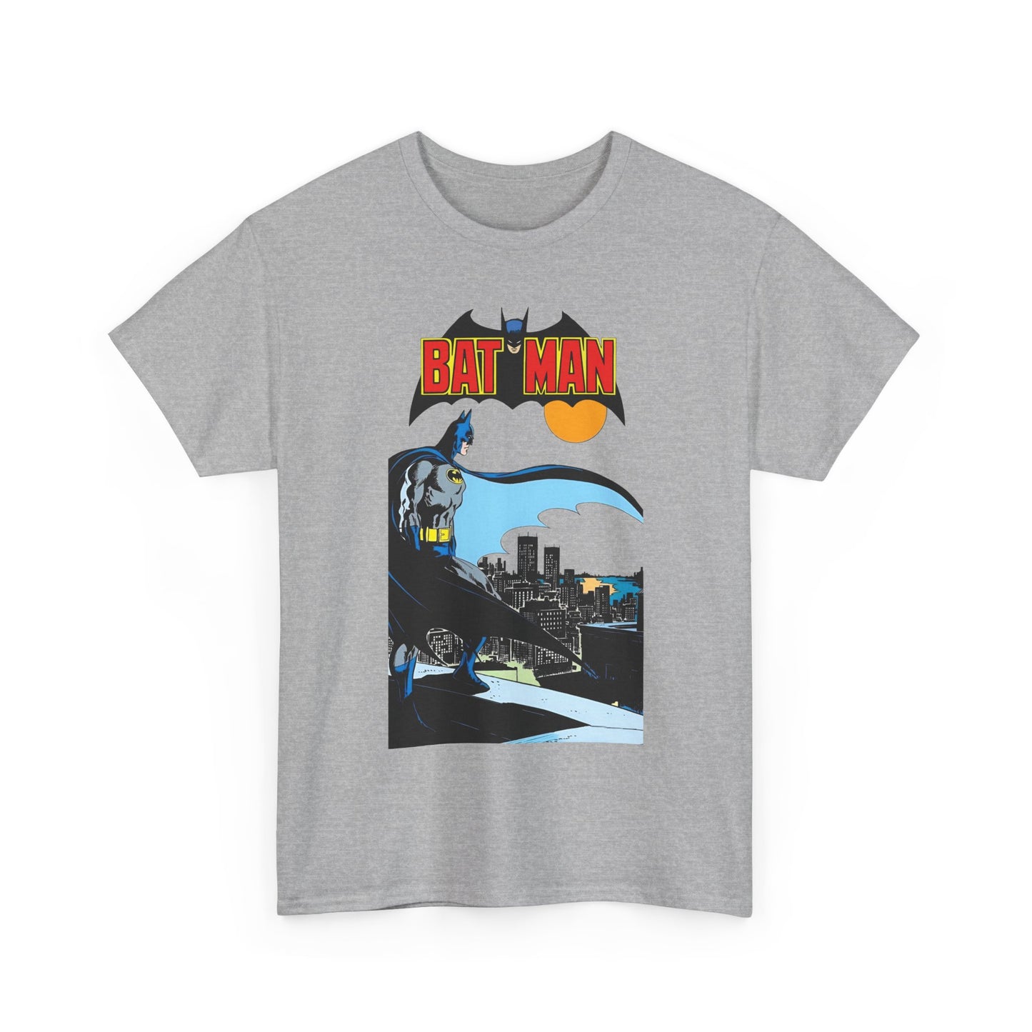 Batman T-Shirt - Jim Aparo Art - Dark Knight Looking Over Gotham City - Bronze Age Art - DC Comics