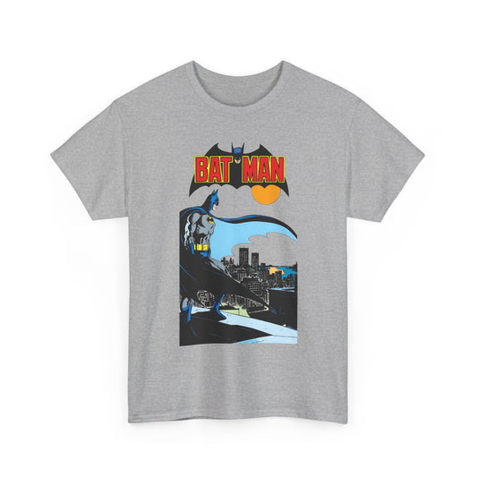 Batman T-Shirt - Jim Aparo Art - Dark Knight Looking Over Gotham City - Bronze Age Art - DC Comics