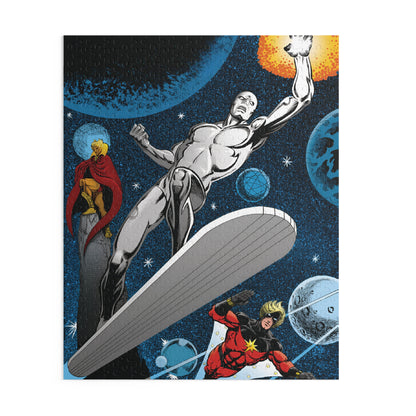 Silver Surfer 500 Piece Puzzle - Jim Starlin Art - Adam Warlock & Captain Marvel - Marvel Comics - Cosmic Heroes