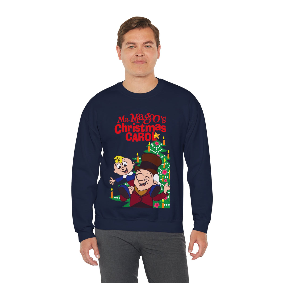 Mr. Magoo's A Christmas Carol Heavy Blend Crewneck Sweatshirt - Festive Holiday Cartoon Special