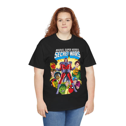Marvel Super Heroes Secret Wars T-Shirt - Magneto, Captain America, Iron Man, She-Hulk, Hulk, Human Torch, Captain Marvel, Hawkeye - Marvel Comics