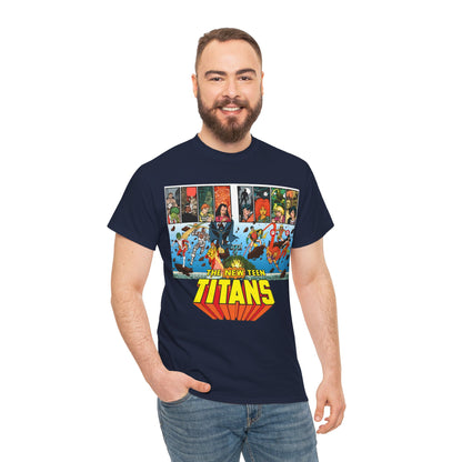 New Teen Titans T-Shirt - George Perez Art - Robin, Wonder Girl, Cyborg, Raven, Starfire, Kid Flash - DC Comics