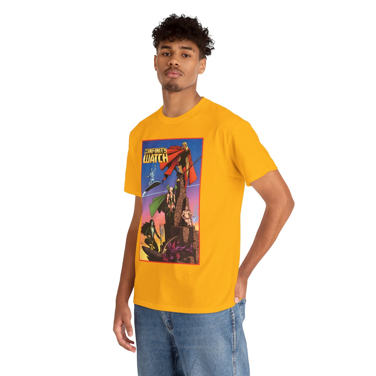 Infinity Watch T-Shirt - Jim Starlin Art - Adam Warlock, Silver Surfer, Moondragon, Pip the Troll - Marvel Comics