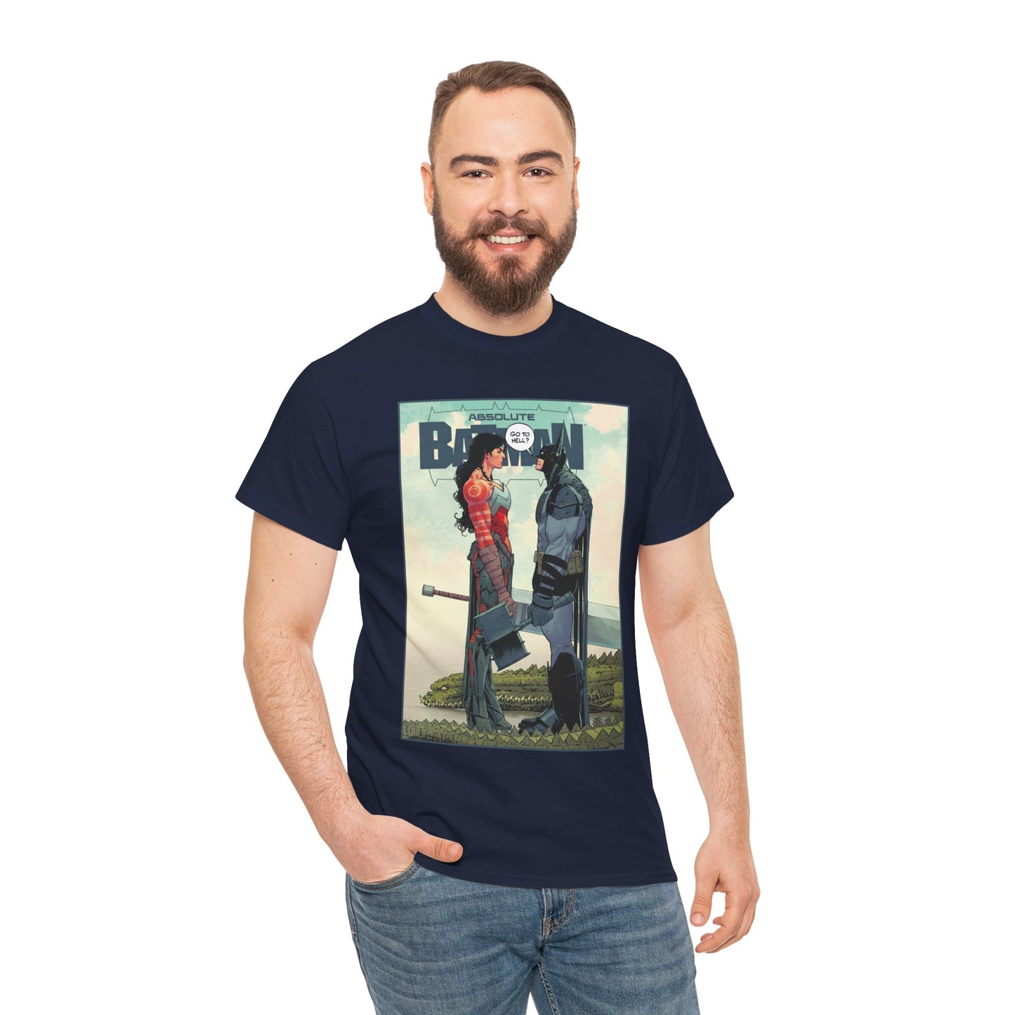 Absolute Batman & Absolute Wonder Woman T-Shirt - Nick Dragotta Art - Go to Hell? - DC Comics