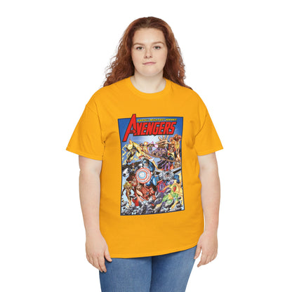 Avengers & Thunderbolts T-Shirt - George Perez Art - Captain America, Iron Man, Wonder Man, Scarlet Witch, Hawkeye, Citizen V, MACH-1, Techno, Atlas, Songbird - Marvel Comics