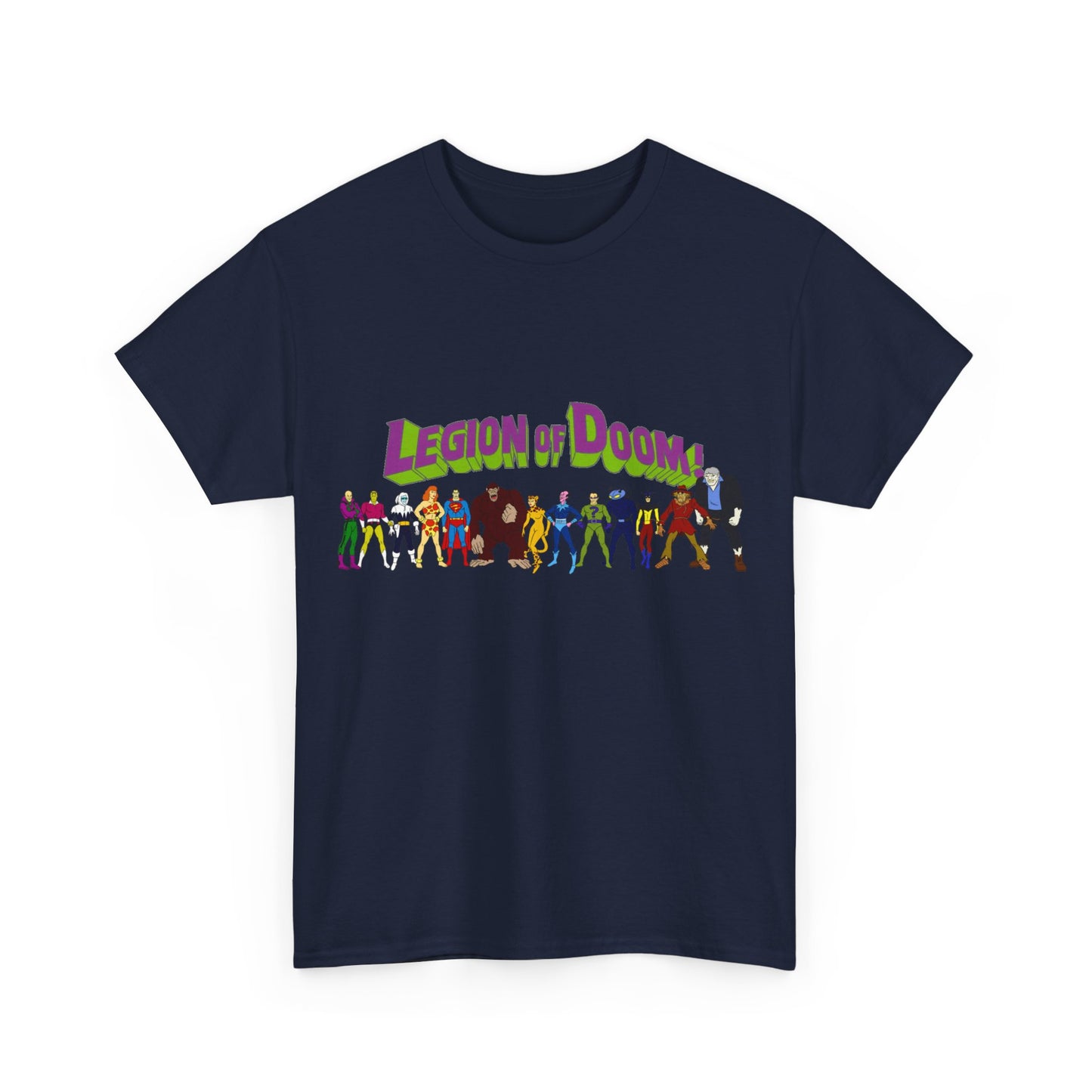 Legion of Doom T-Shirt - Super Friends Villains - Lex Luthor, Giganta, Scarecrow, Grodd, Brainiac, Riddler, Sinestro, Cheetah - Hanna-Barbera Cartoon - Challenge of the Super Friends