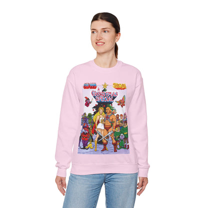 He-Man & She-Ra Christmas Crewneck Sweatshirt - Masters of the Universe, Princess of Power - Filmation Holiday Special