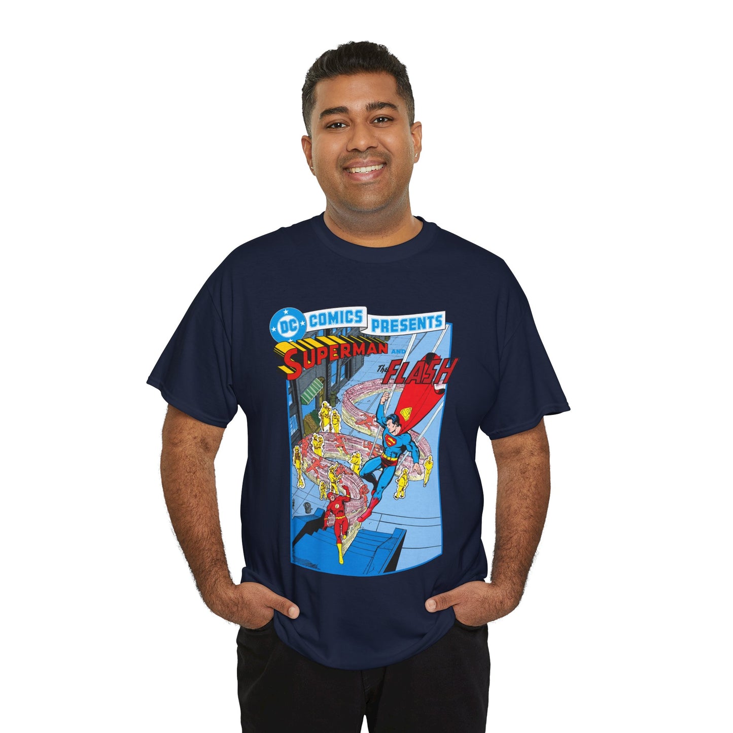 Superman & Flash T-Shirt - George Perez Art - DC Comics Presents #38 Cover Art - Bronze Age Classic