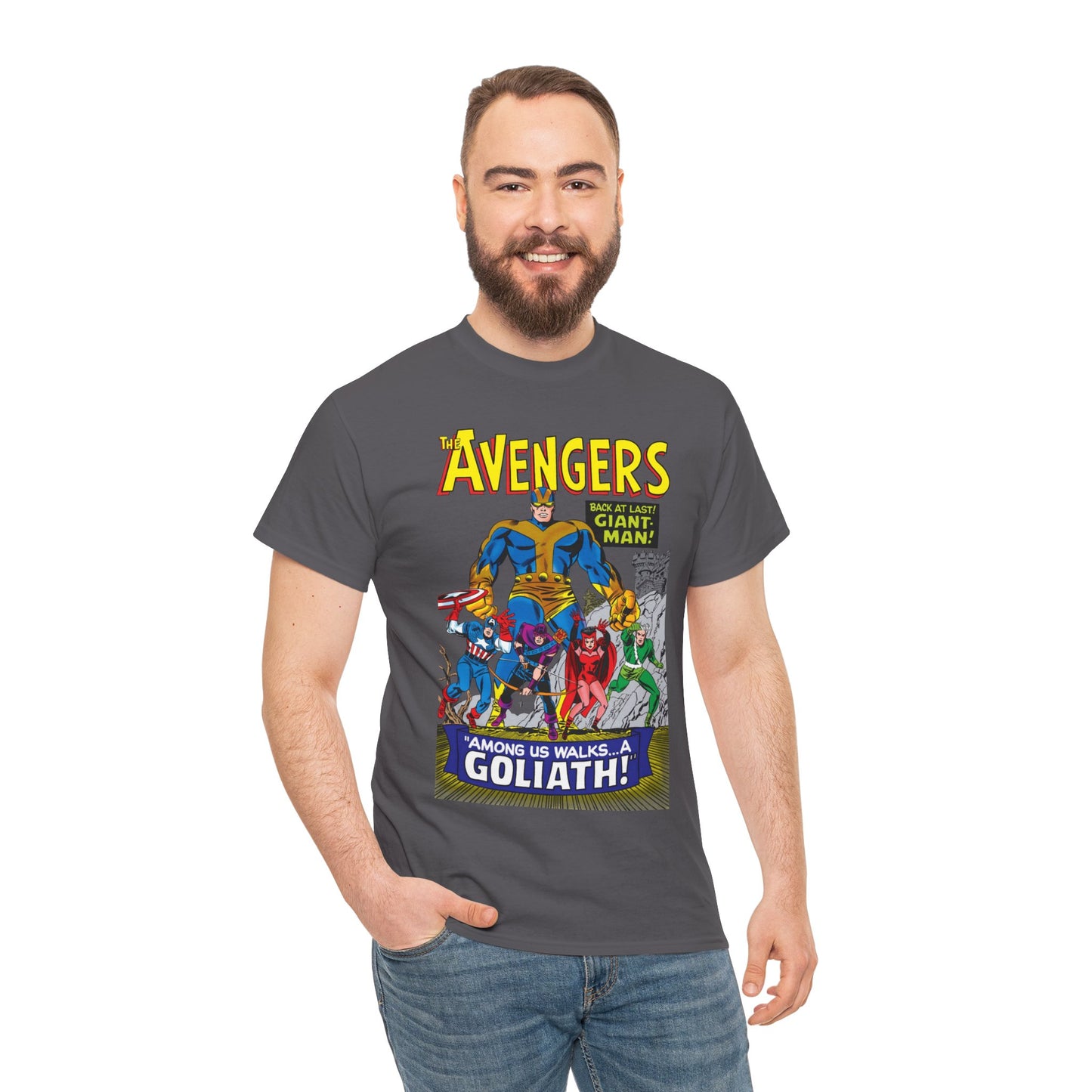 Avengers T-Shirt - Silver Age Art - Early Giant-Man Appearance - Captain America, Hawkeye, Scarlet Witch, Quicksilver - Marvel Comics