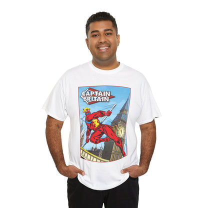 Captain Britain T-Shirt - Ron Wilson Art - Brian Braddock - Marvel UK Series - Chris Claremont Stories - Marvel Comics