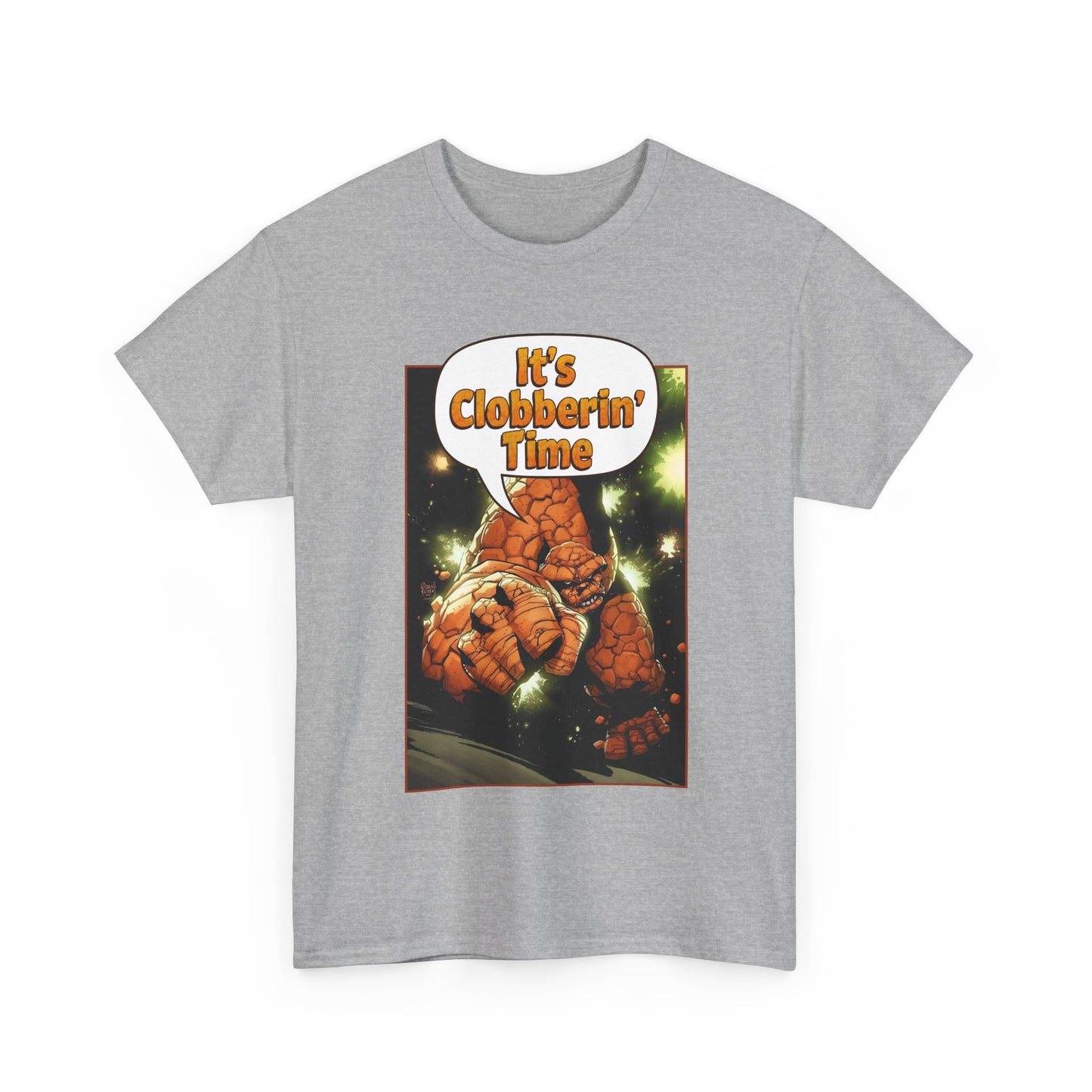 The Thing Shirt - Adam Kubert Art - It's Clobberin' Time - Fantastic Four Member - Marvel Comics