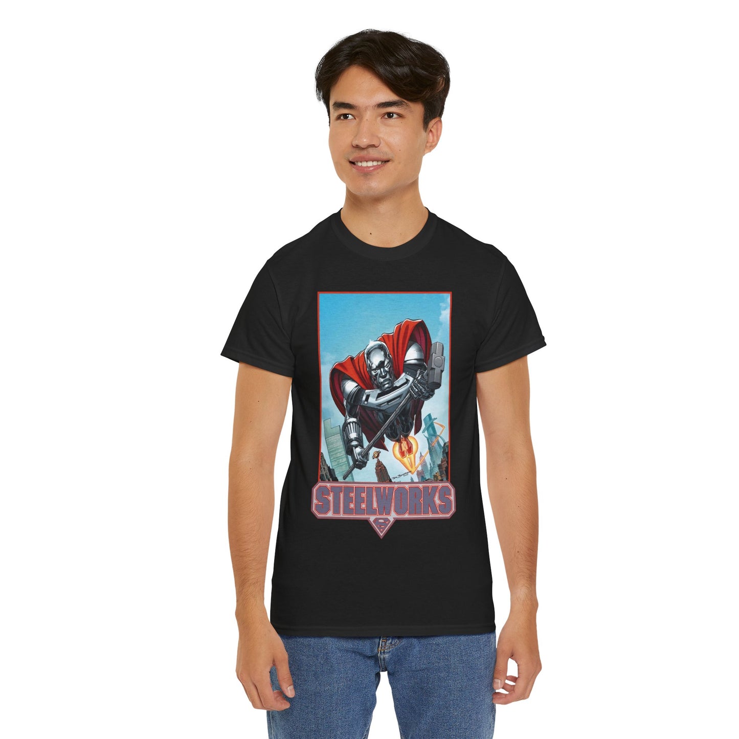 Steelworks T-Shirt - Jon Bogdanove Art - John Henry Irons - Superman Family - DC Comics