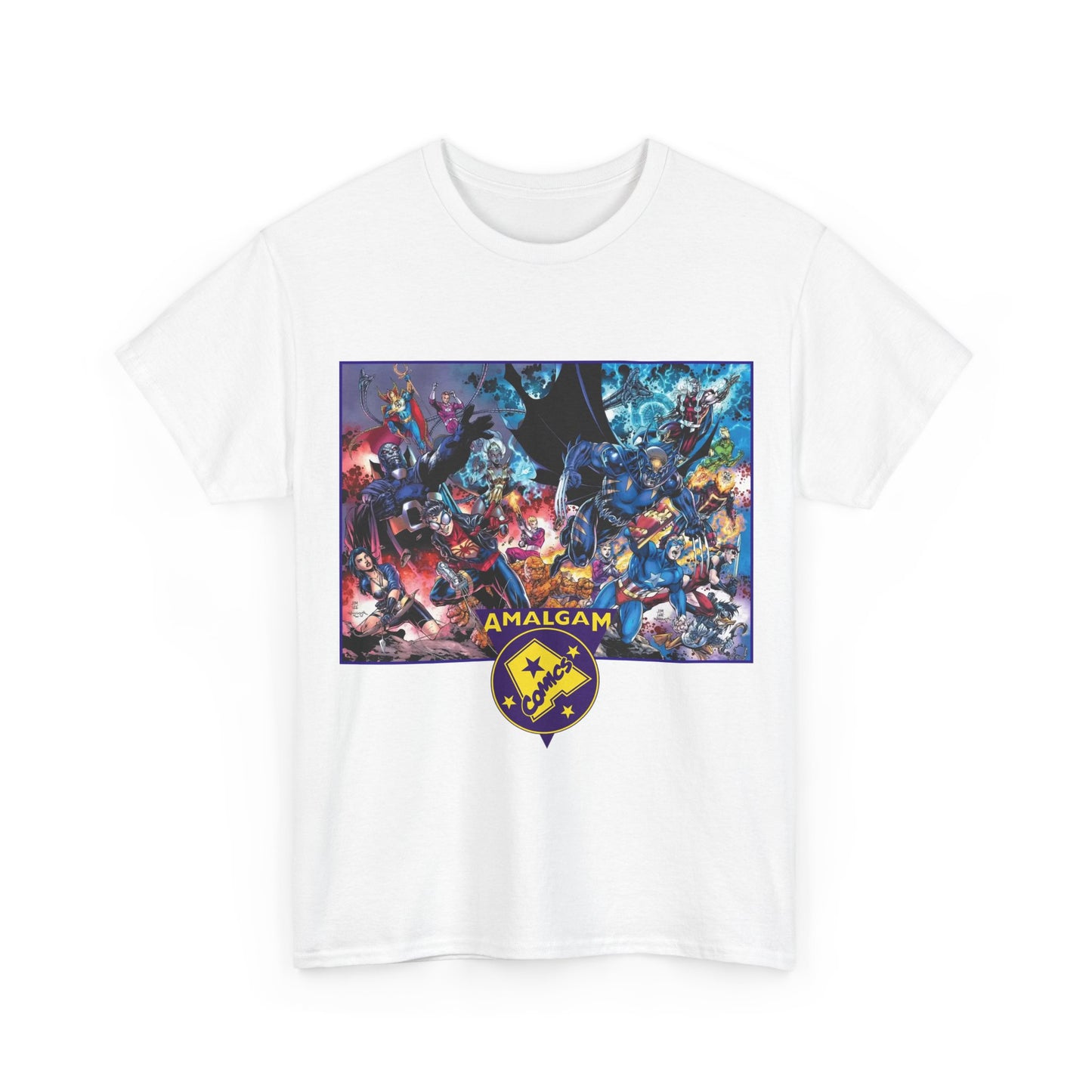 Amalgam T-Shirt - DC Vs Marvel Comics - 1990s - Jim Lee Art - Dark Claw, Amazon, Super Soldier, Spiderboy, Speed Demon