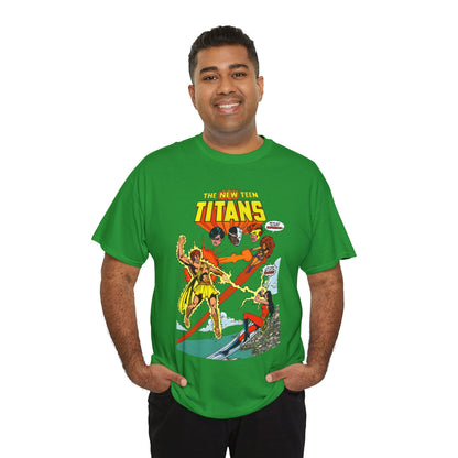 New Teen Titans T-Shirt - George Perez Art - Wonder Girl & Starfire Vs Hyperion - DC Comics