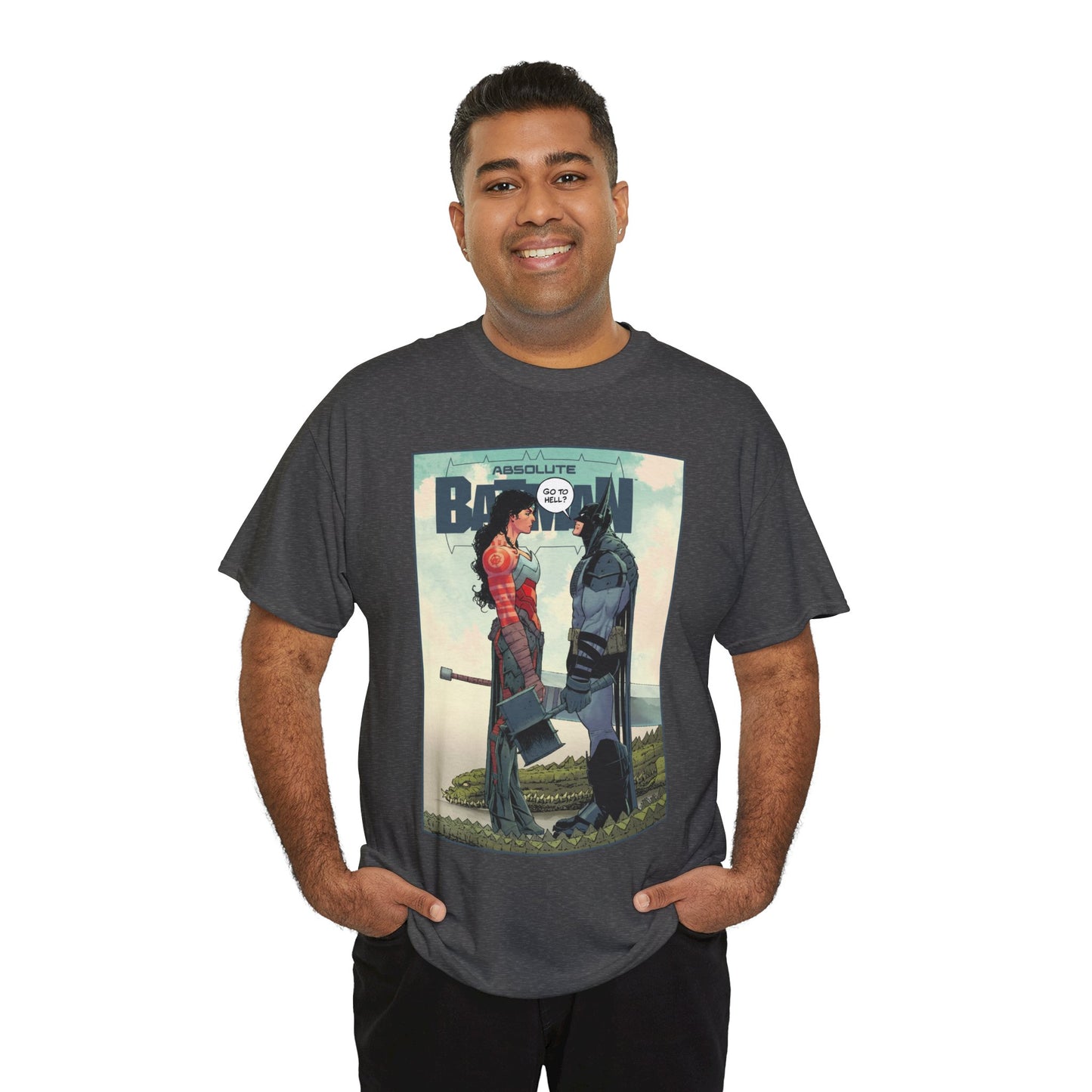 Absolute Batman & Absolute Wonder Woman T-Shirt - Nick Dragotta Art - Go to Hell? - DC Comics